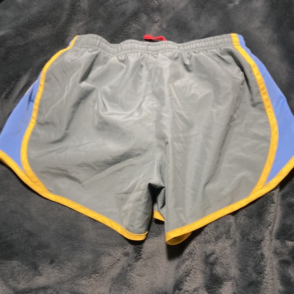 Nike Dri-Fit blue and grey with yellow trim running shorts - Picture 2 of 4